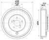 HELLA 8DT 355 301-891 Brake Drum
